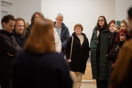 Odprtje razstave Ištvana Huzjana Osnutek za spomenik solidarnosti ob poplavah 2023 (14)